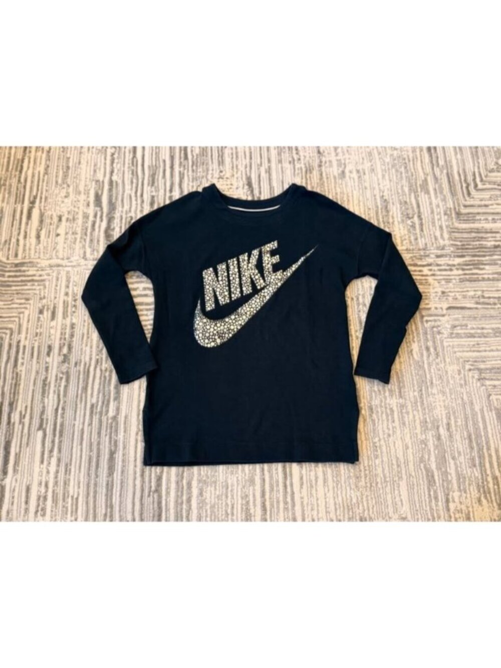 Nike women's small black/metallic silver thick sweatshirt MSRP $70